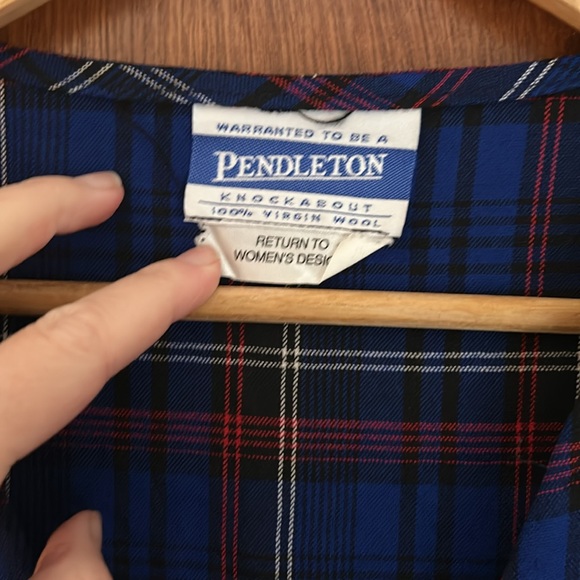 Vintage Pendleton Wool plaid tartan vest top maxi dress with pockets L XL - Picture 4 of 8